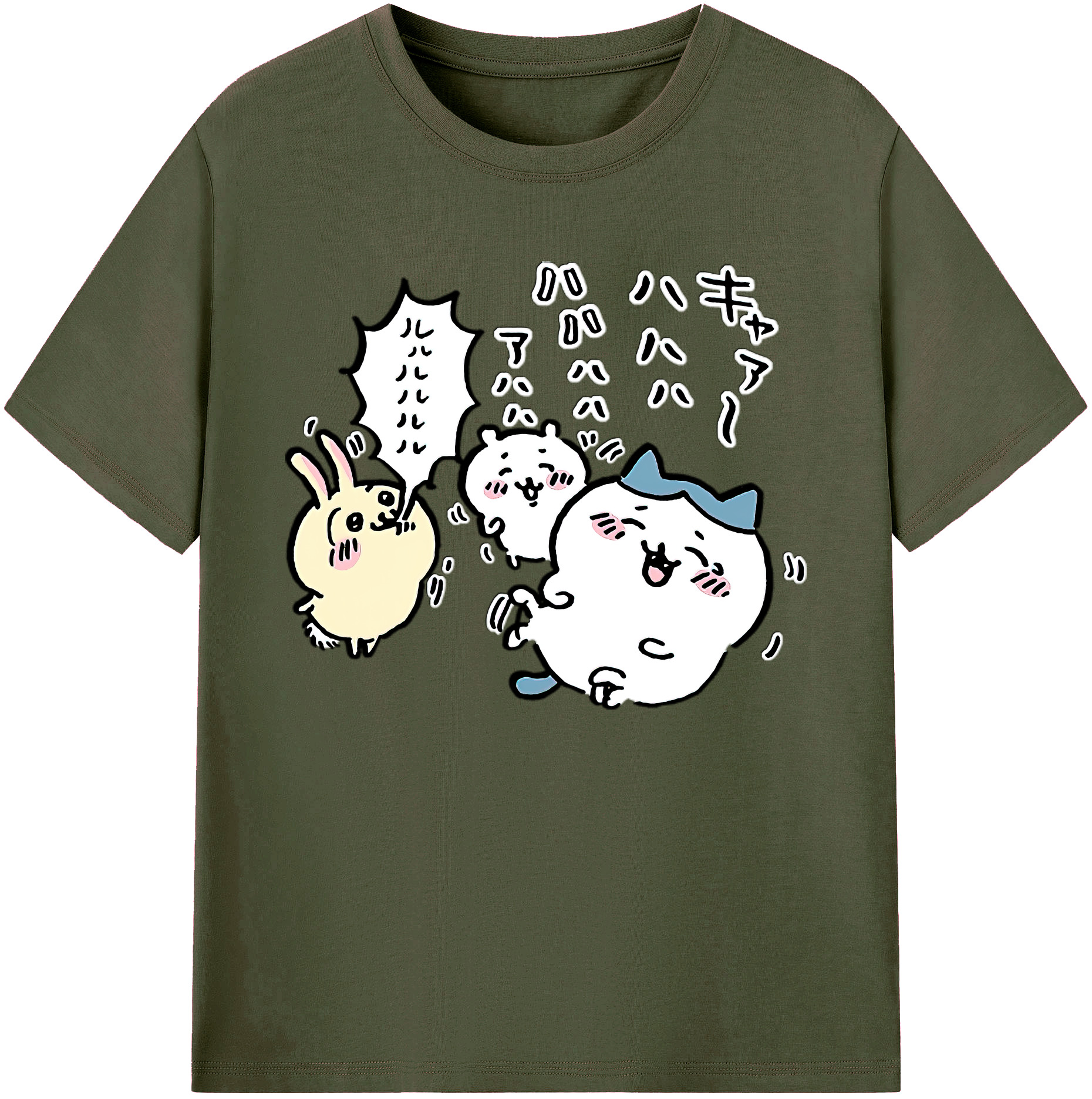 （画像用） ちいかわ うさぎ Chii-kawa usagi 綿100％ メンズ半袖Tシャツ｜肌触りやわらか＆通気性
